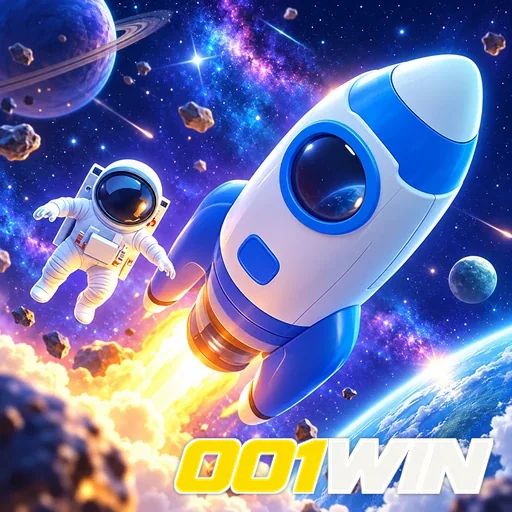 001WIN — ilustração de um foguete no espaço